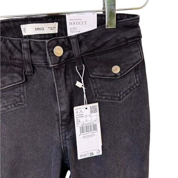 Mango MNG 328 Carmela Black Bootcut Jeans 1 XXS NWT - Picture 4 of 7
